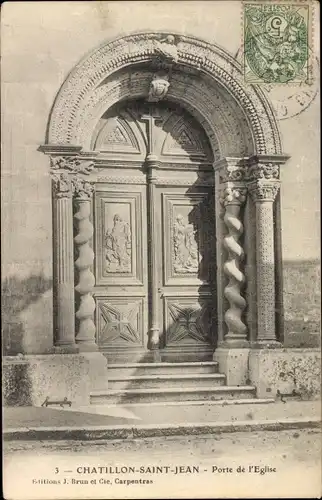Ak Chatillon Saint Jean Drôme, Porte de l'Eglise