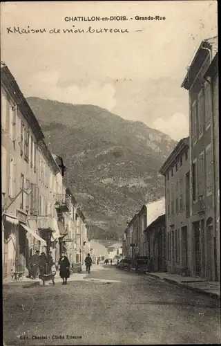 Ak Châtillon en Diois Drome, Grande Rue