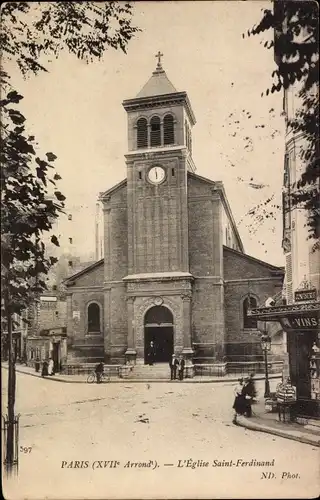 Ak Paris XVII., L'Eglise Saint Ferdinand