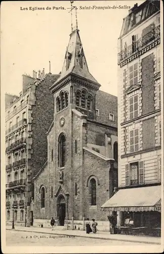 Ak Paris XVII., Eglise Saint Francois de Sales