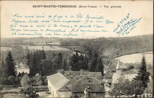 Ak Saint-Martin-Terressus Haute-Vienne, Vue generale, Ortsansicht