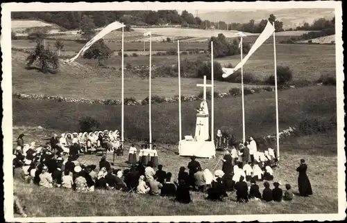 Ak Sauvagnac Haute Vienne, Un petit Pelerinage, Freilichtgottesdienst, Pilgerfahrt