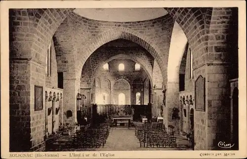 Ak Solignac Haute Vienne, L'Interieur de l'Eglise, Kirche, Innenansicht