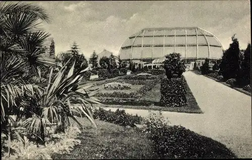 Ak Berlin Zehlendorf Dahlem, Kgl. Botanischer Garten, Tropenhaus vom Italienischen Garten gesehen