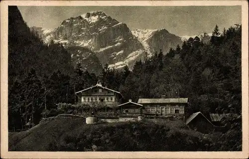 Ak Bad Reichenhall in Oberbayern, Alpengaststätte zum Schroffen