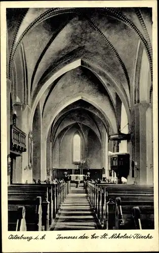 Ak Osterburg in der Altmark, Inneres der ev. St. Nikolai Kirche