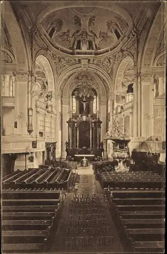 Ak Hamburg Mitte Neustadt, Innenansicht der Großen Michaeliskirche, Altar, Kuppel