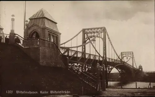 Ak Wilhelmshaven in Niedersachsen, Kaiser Wilhelm Brücke