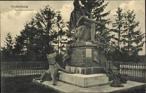 Ak Bad Kösen Naumburg an der Saale, Rudelsburg, Bismarckdenkmal