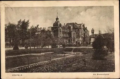 Ak Krefeld am Niederrhein, Bismarckplatz