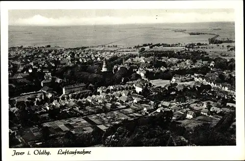 Ak Jever in Oldenburg Friesland, Fliegeraufnahme