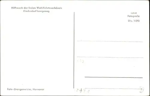 Ak Nordseebad Langeoog Ostfriesland, Hilfswerk der freien Wohlfahrtsverbände, Kinderdorf