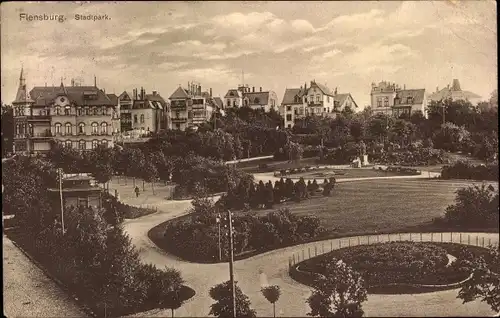 Ak Flensburg in Schleswig Holstein, Stadtpark, Panorama