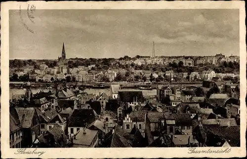 Ak Flensburg in Schleswig Holstein, Panorama