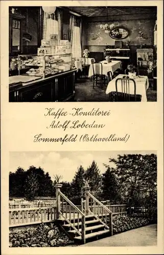 Ak Sommerfeld Kremmen in Brandenburg, Café Konditorei v. Adolf Lobedan