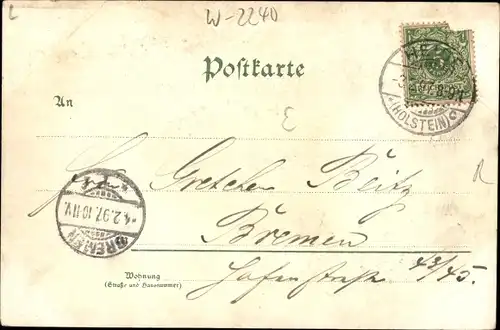 Litho Heide in Holstein, Kirche, Straßenpartie, Kurhaus