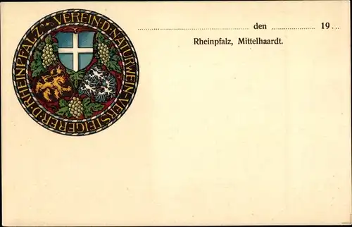 Ak Mittelhaardt an der Weinstraße Neustadt a. d. W., Verein Naturwein Versteigerer d. Rheinpfalz