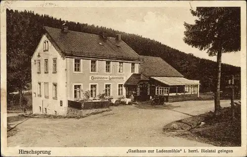 Ak Hirschsprung Altenberg Osterzgebirge, Gasthaus zur Ladenmühle