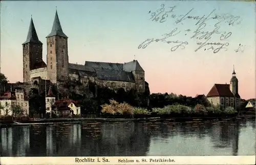 Ak Rochlitz an der Mulde Sachsen, Schloss, St. Petrikirche