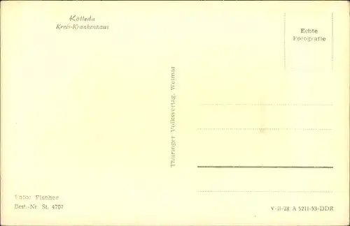 Ak Kölleda in Thüringen, Kreiskrankenhaus