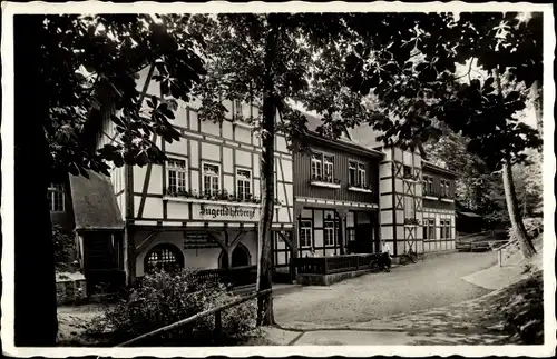 Ak Saalfeld an der Saale Thüringen, Jugendherberge Felsenkeller