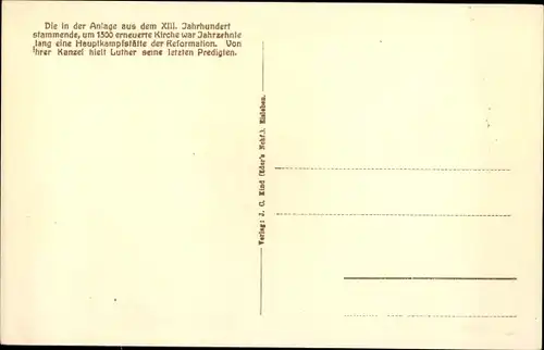 Künstler Ak Kutske, G., Lutherstadt Eisleben, Andreaskirche, Chorpartie