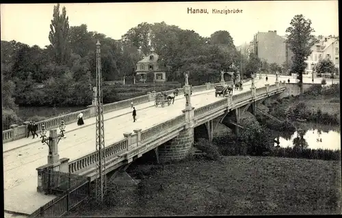 Ak Hanau am Main, Kinzigbrücke