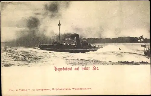 Ak Torpedoboot auf hoher See, Kaiserliche Marine