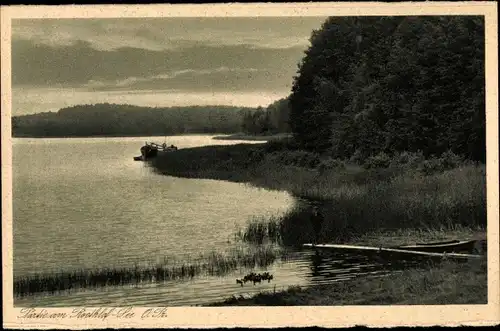 Ak Ostpreußen, Partie am Roethlof See, Boot