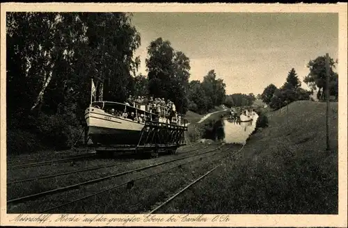 Ak Jelniki Kanthen Ostpreußen, Motorschiff Herta, Landtransport