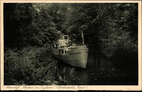 Ak Elbląg Elbing Westpreußen, Oberländischer Kanal, Schiff Oberland