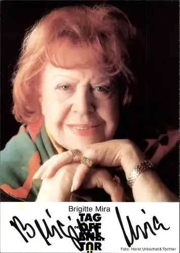 Ak Schauspielerin und Sängerin Brigitte Mira, Portrait, Autogramm, Jedermann