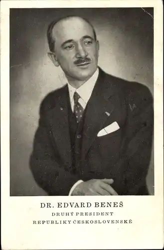 Ak Dr. Edvard Benes, Druhy President Republiky Ceskoslovenske