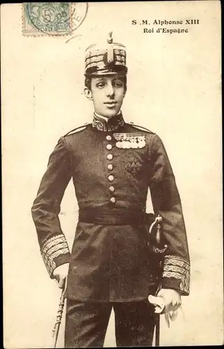 Ak König Alfons XIII. von Spanien, Roi d'Espagne, Uniform