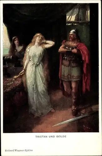 Künstler Ak Leeke, Ferd., Tristan und Isolde, Richard Wagner Zyklus, Munk Nr 984