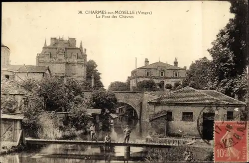 Ak Charmes sur Moselle Vosges, Le Pont des Chevres