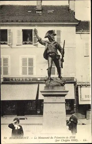Ak Remiremont Lothringen Vosges, Le Monument du Volontaire de 1792