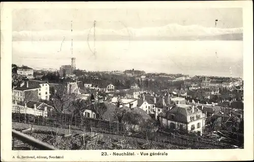 Ak Neuchâtel Neuenburg Stadt, Vue Generale, Panorama