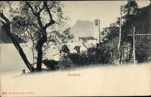 Ak Gandria Lago di Lugano Tessin Schweiz, Kirchturm