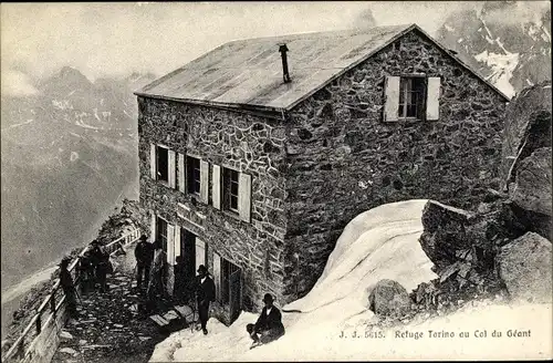 Ak Courmayeur Valle D'Aosta Italien, Refuge Torino, Col du Geant, Schutzhütte, Alpen