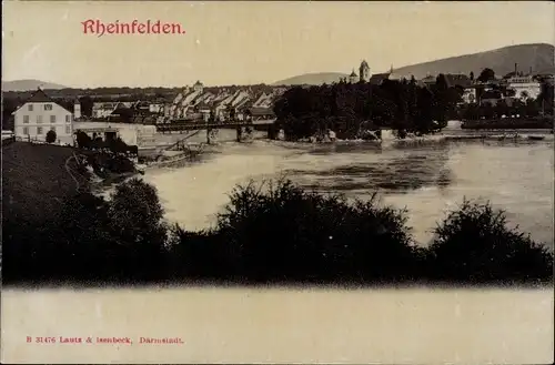 Ak Rheinfelden Kanton Aargau Schweiz, Ortsansicht mit Rhein