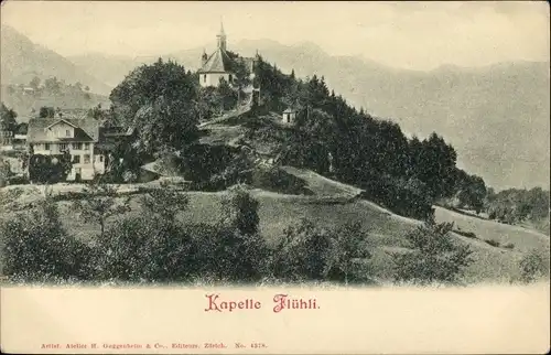 Ak Flüeli-Ranft Halbkanton Obwalden, Kapelle Flühli, Panoramaansicht