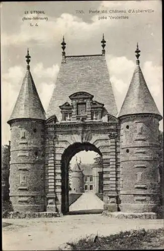 Ak Auberville la Manuel Seine Maritime, Porte du Château d'Auberville prés Veulettes