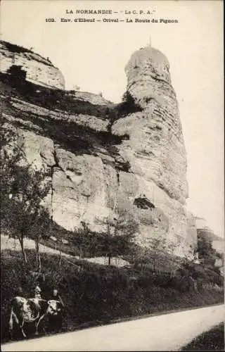 Ak Orival Elbeuf Seine Maritime,, La Route du Pignon