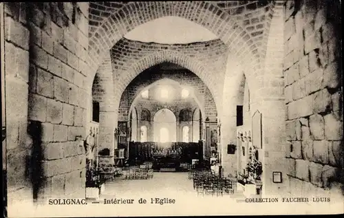 Ak Solignac Haute Vienne, Interieur de l'Eglise, Kirche, Innenansicht