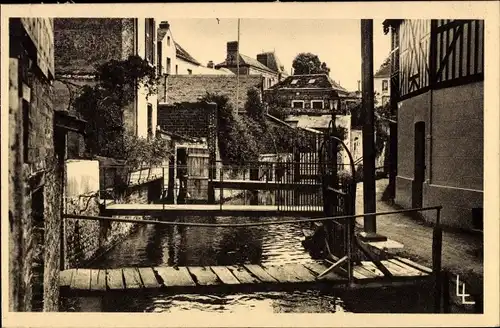 Ak Montivilliers Seine Maritime, La Lezarde, Kanal, Häuser mit Stegen