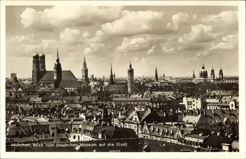 Ak München Bayern, Blick vom Deutschen Museum auf die Stadt, Panorama