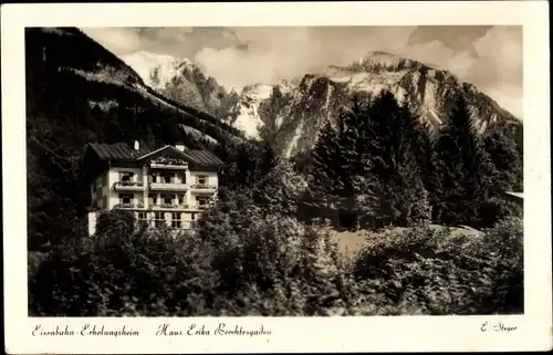 Ak Berchtesgaden in Oberbayern, Eisenbahn Erholungsheim Haus Erika