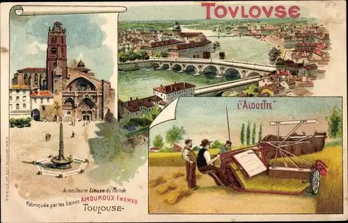 Ak Toulouse Haute Garonne, Stadtpanorama, L'Alouette, Fabrik, Landwirte