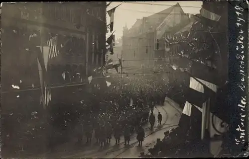 Ak Strasbourg Straßburg Elsass Bas Rhin, Einzug der Franzosen in Straßburg am 22. November 1918